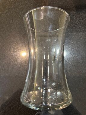 Clear Glass Decorative Vase. 8”by 5”.